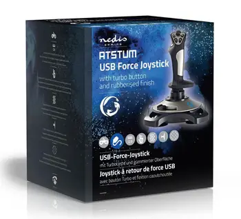 Nedis Joystick pentru Jocuri, aplicații de jocuri | Vibrații UNEF | USB | Funcționează cu dispozitive USB